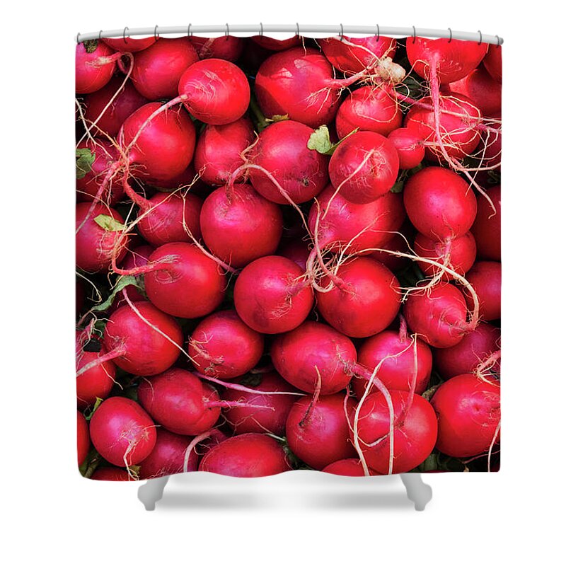 Large Group Of Objects Shower Curtain featuring the photograph Usa, New York City, Fresh Radish by Tetra Images