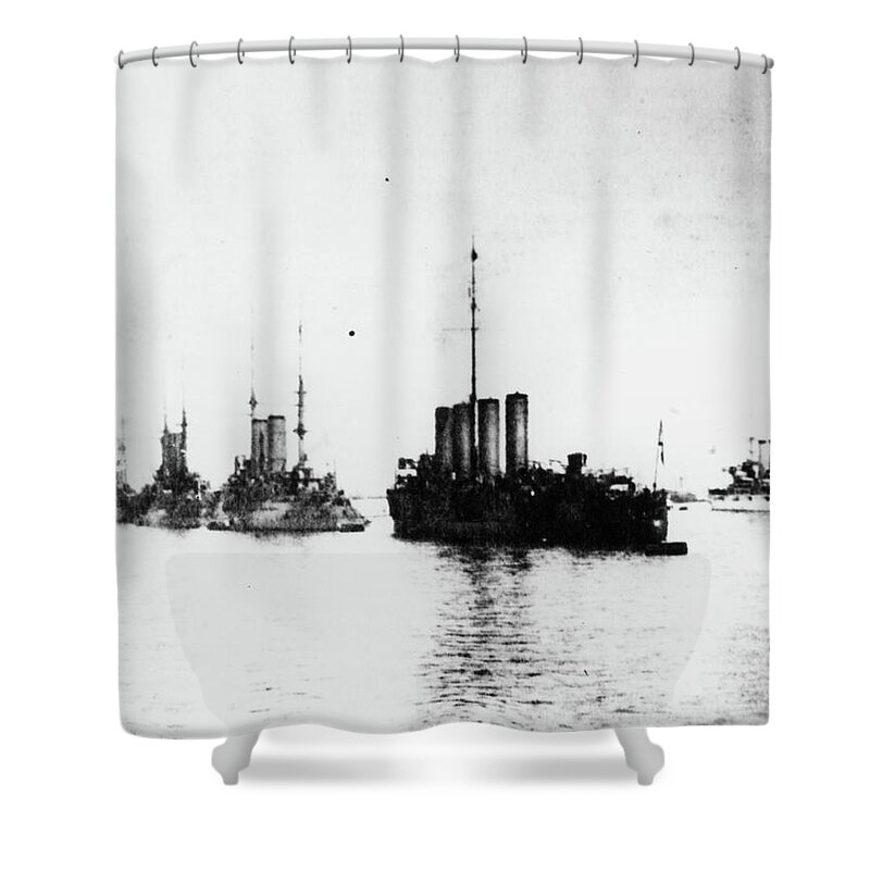 1909 Shower Curtain featuring the photograph Uss Connecticut, 1909 by Granger