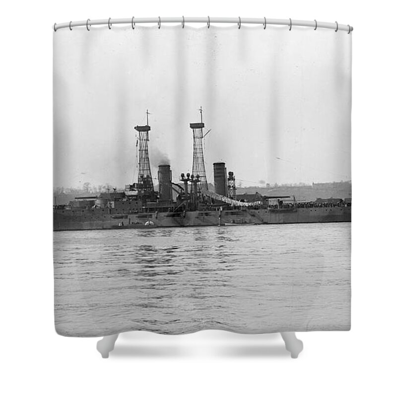 1910 Shower Curtain featuring the photograph Uss Michigan, C1910 by Granger