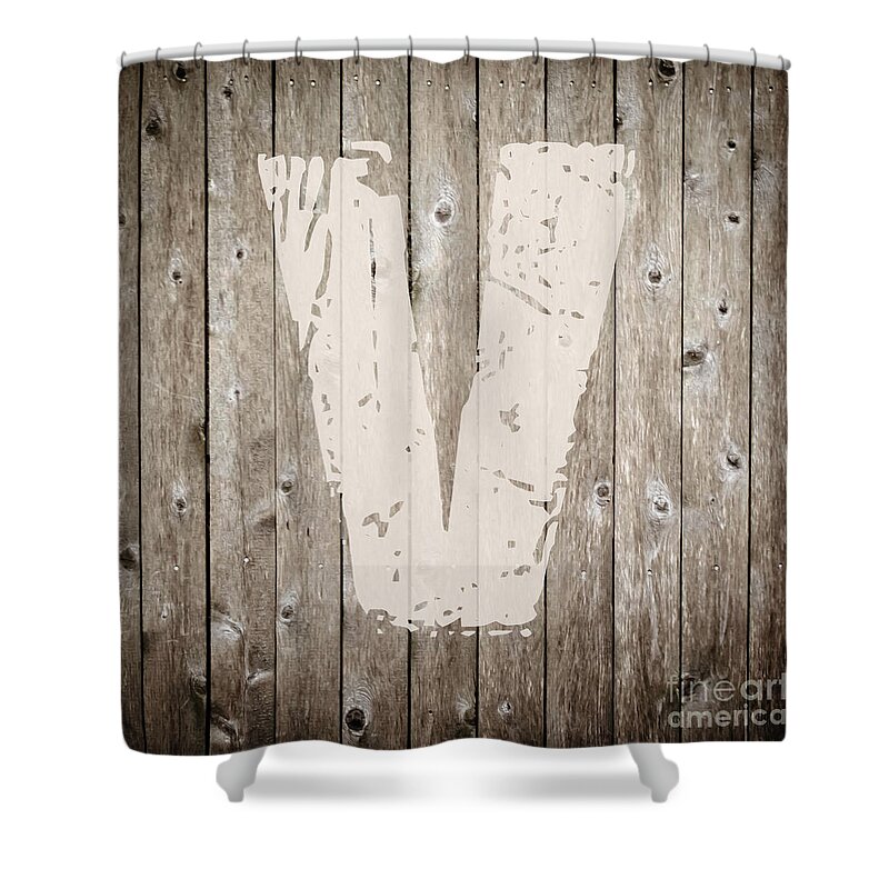 White Shower Curtain featuring the photograph V by Andrea Anderegg
