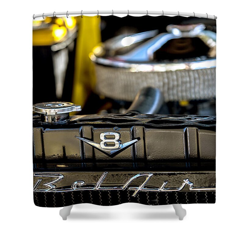 Chrome Shower Curtain featuring the photograph V8 Bel Air by Melinda Ledsome