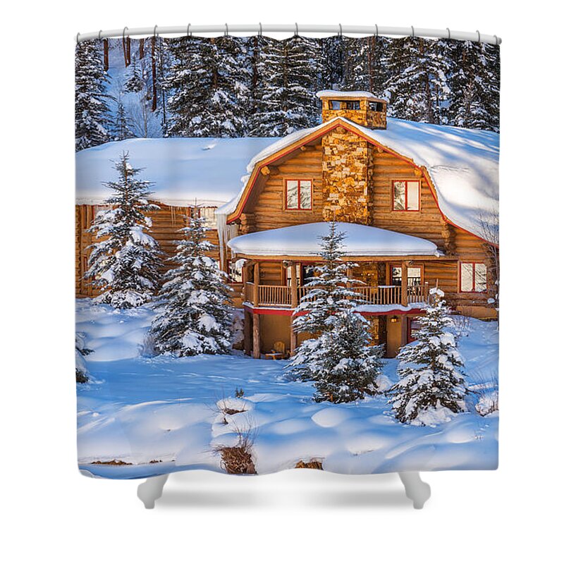 Dream Home Shower Curtain featuring the photograph Vail Chalet by Darren White