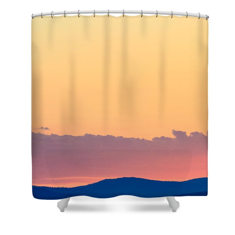Sunset. Sunrise Shower Curtain featuring the photograph Vail Sunset by Linda Bailey