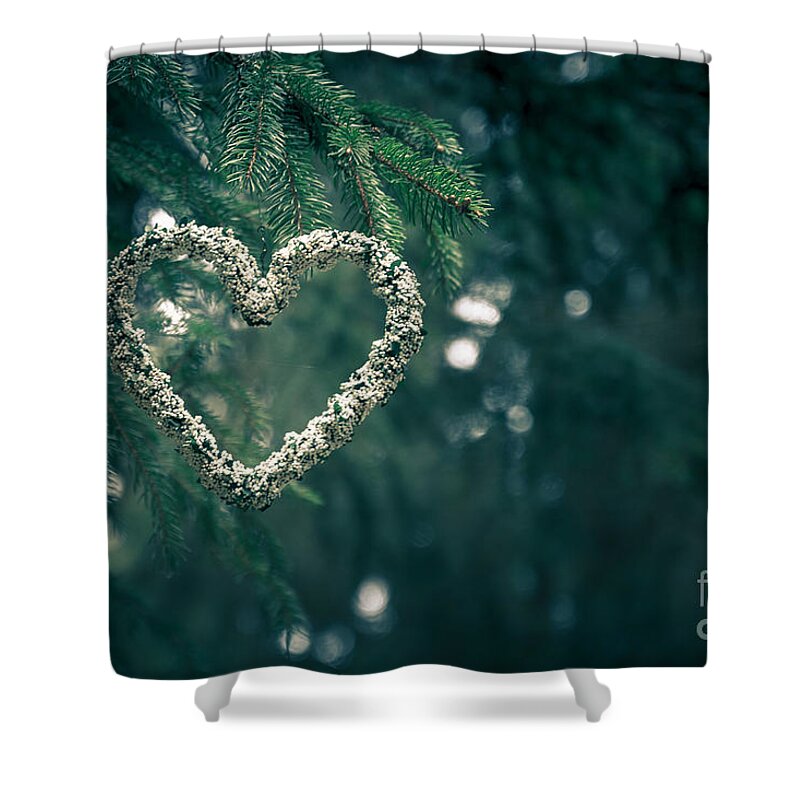 Heart Shower Curtain featuring the photograph Valentine's Day in nature by Andreas Levi