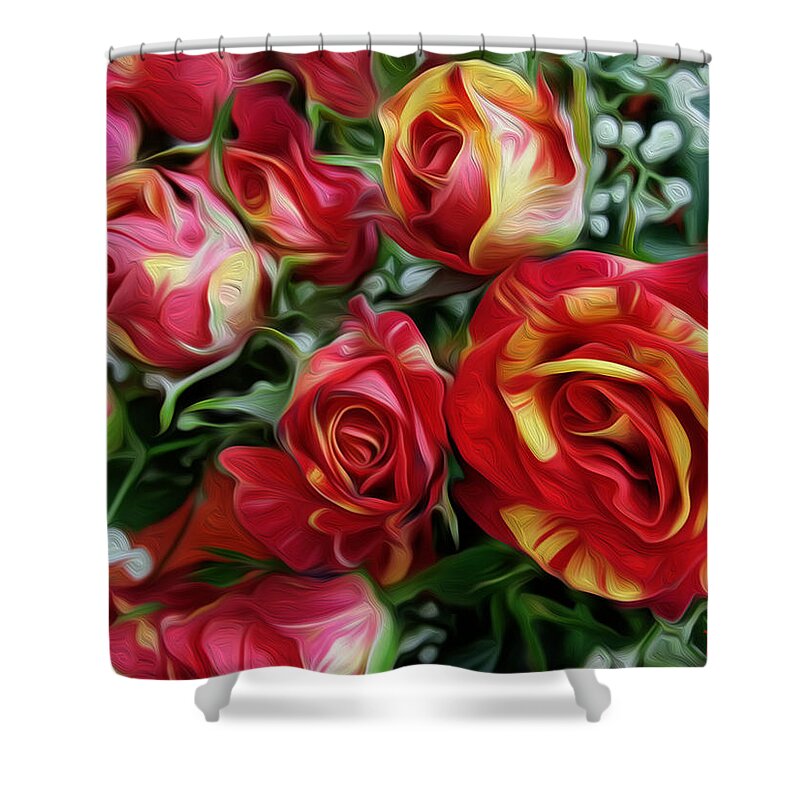 Greeting Cards Shower Curtain featuring the digital art Valentine's Day Surprise by Vincent Franco