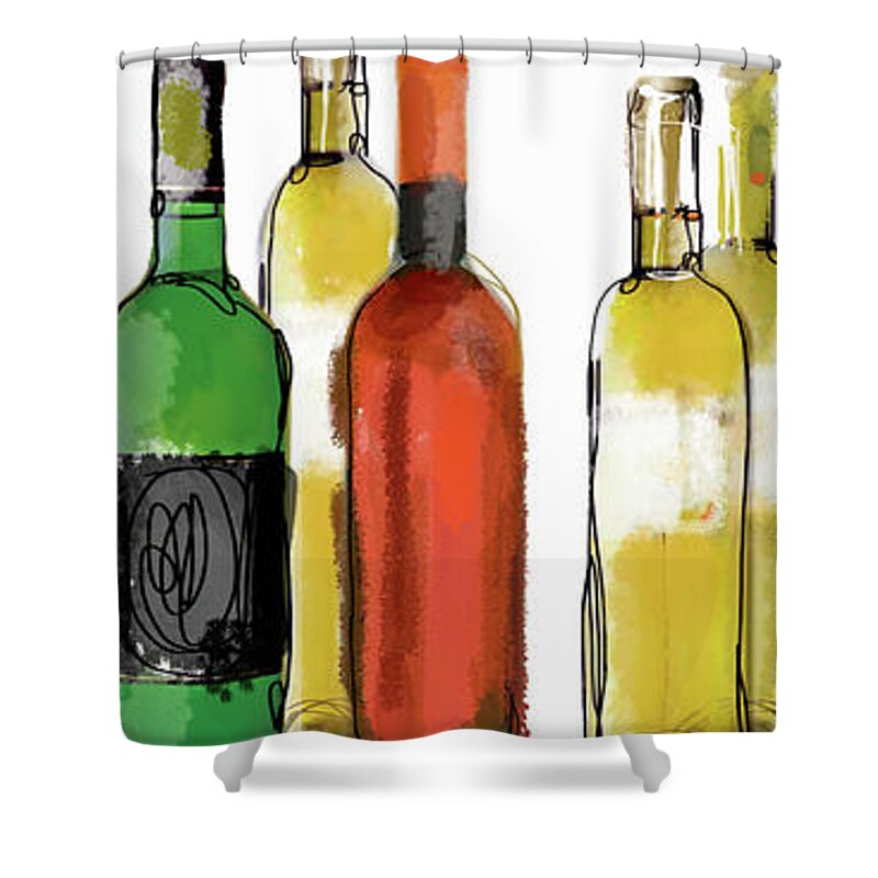 Abundance Shower Curtain featuring the photograph Various Wine Bottles by Ikon Ikon Images
