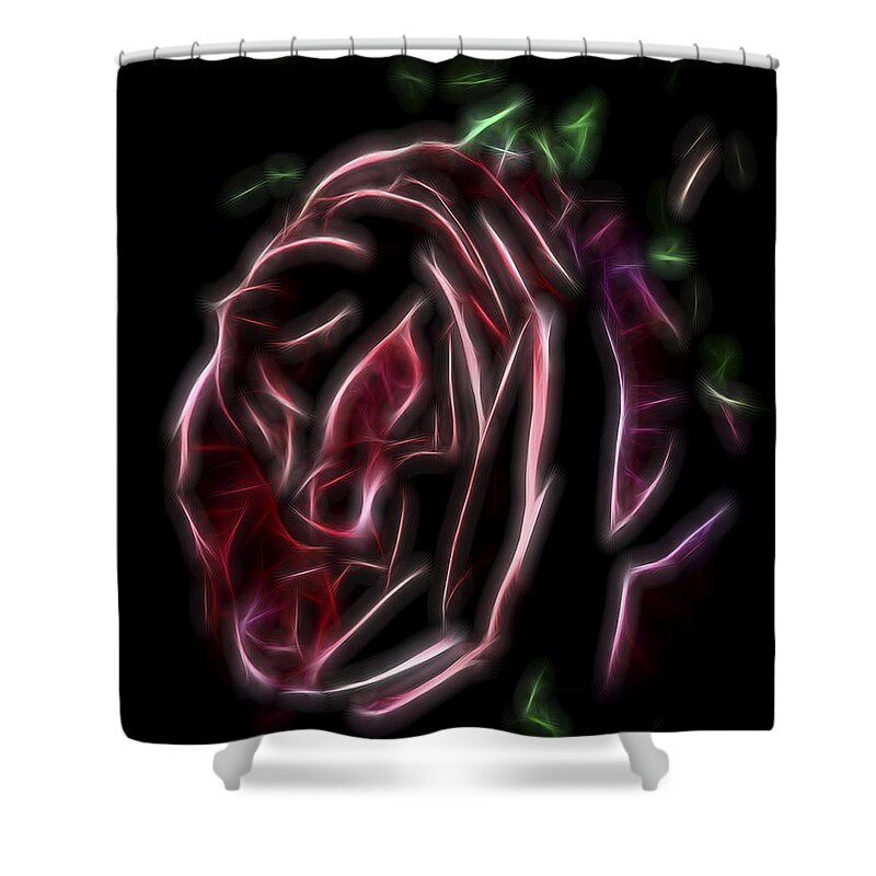 Soft Rose Shower Curtain featuring the digital art Velvet Rose 1 by William Horden