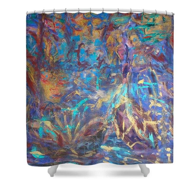 Venice Carnival Shower Curtain featuring the painting Venice Carnival by Fereshteh Stoecklein