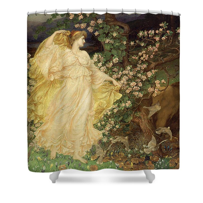 William Blake Richmond Shower Curtain featuring the painting Venus and Anchises by William Blake Richmond