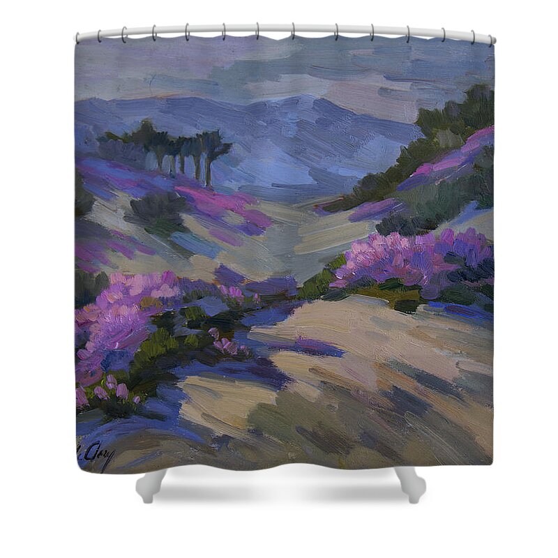 Verbena Shower Curtain featuring the painting Verbena in Bloom by Diane McClary