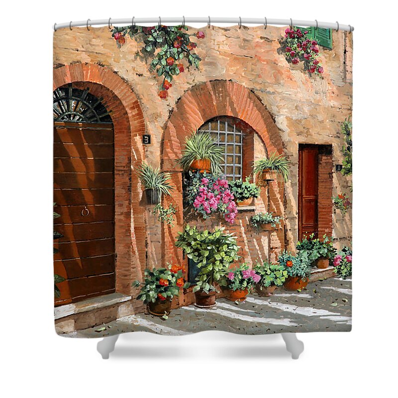 Tuscany Shower Curtain featuring the painting Viaggio In Toscana by Guido Borelli
