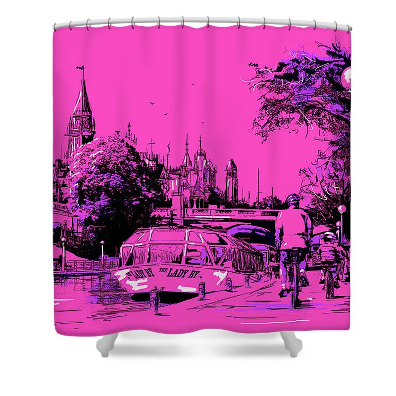 Vancouver Shower Curtain featuring the painting Victoria Art 012 by Catf