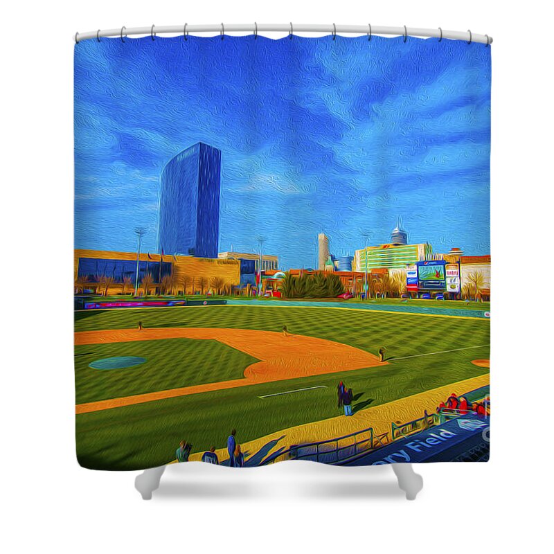 Victory Field Shower Curtain featuring the photograph Victory Field 2 by David Haskett II