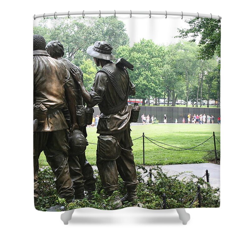 Vietnam Shower Curtain featuring the photograph Vietnam Memorial 1 by Jim Gillen