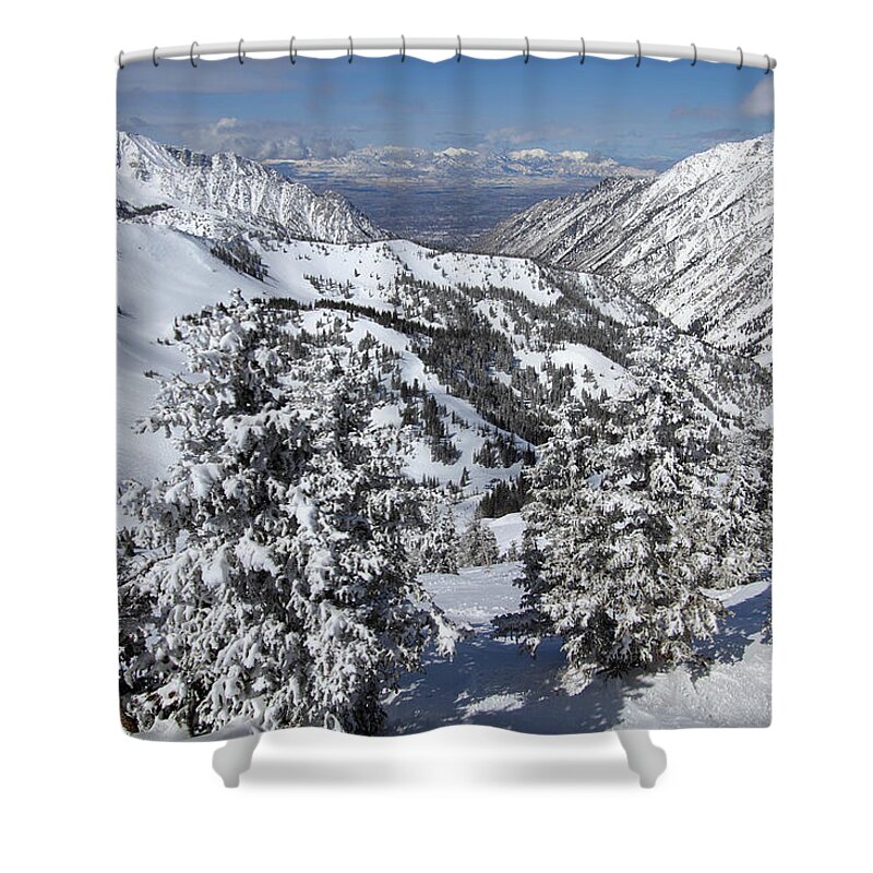 Landscape Shower Curtain featuring the photograph View from Hidden Peak by Brett Pelletier