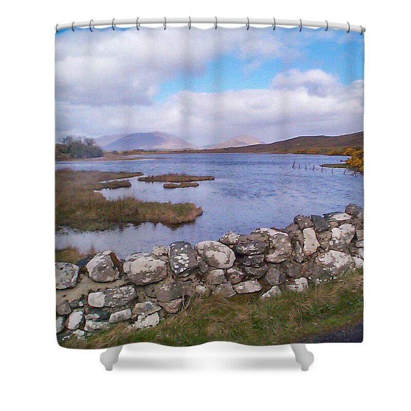 The Quiet Man Shower Curtain featuring the photograph View from Quiet Man Bridge Oughterard Ireland by Charles Kraus
