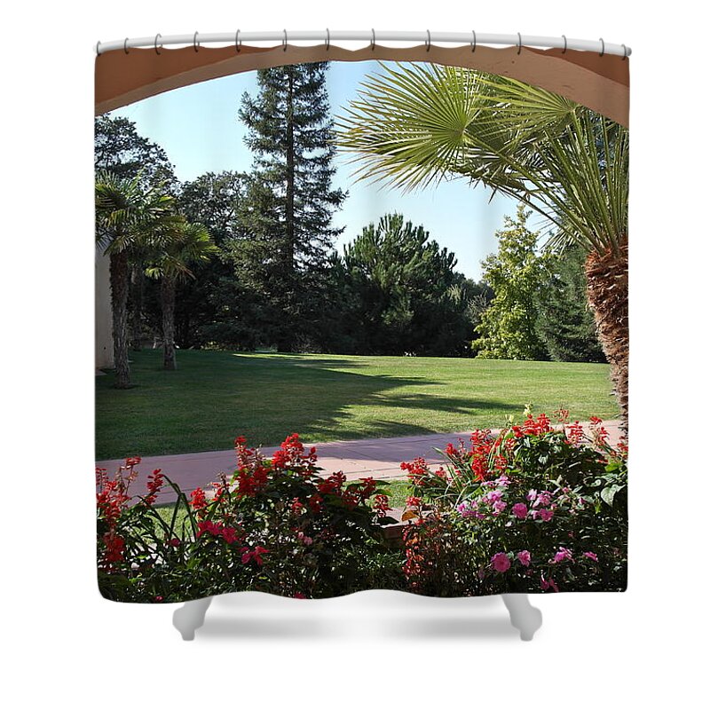 Veranda Shower Curtain featuring the photograph View From the Veranda by Michele Myers