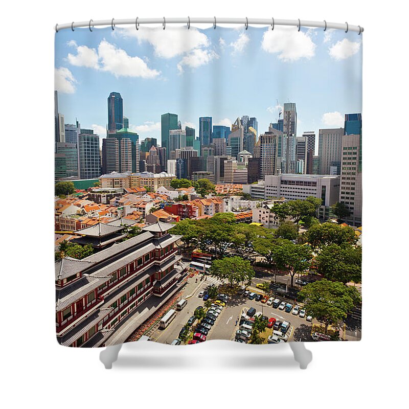 Downtown District Shower Curtain featuring the photograph View Onto Chinatown by Tom Bonaventure