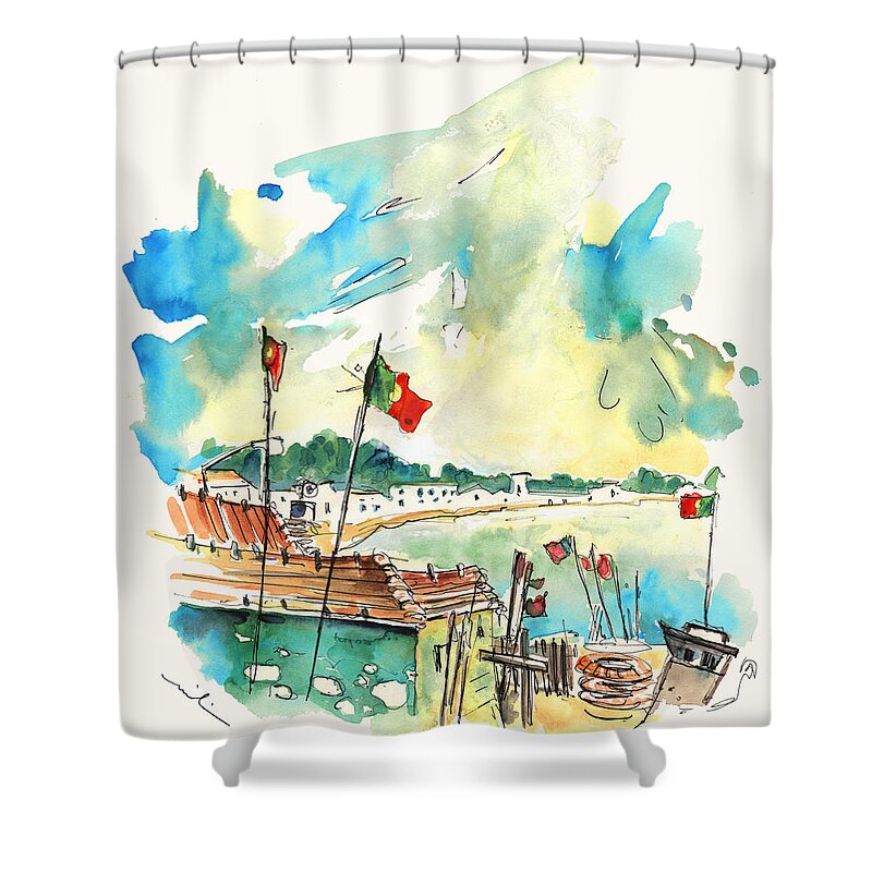 Travel Shower Curtain featuring the painting Vila Cha 03 by Miki De Goodaboom