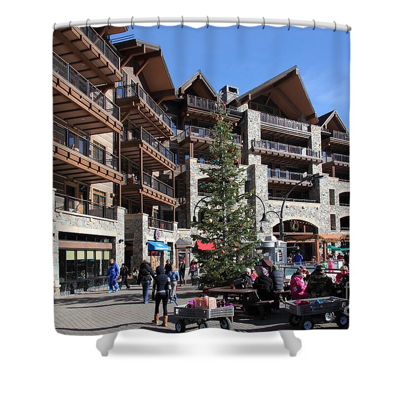 Architecture Shower Curtain featuring the photograph Village at Northstar California USA 5D27743 by Wingsdomain Art and Photography