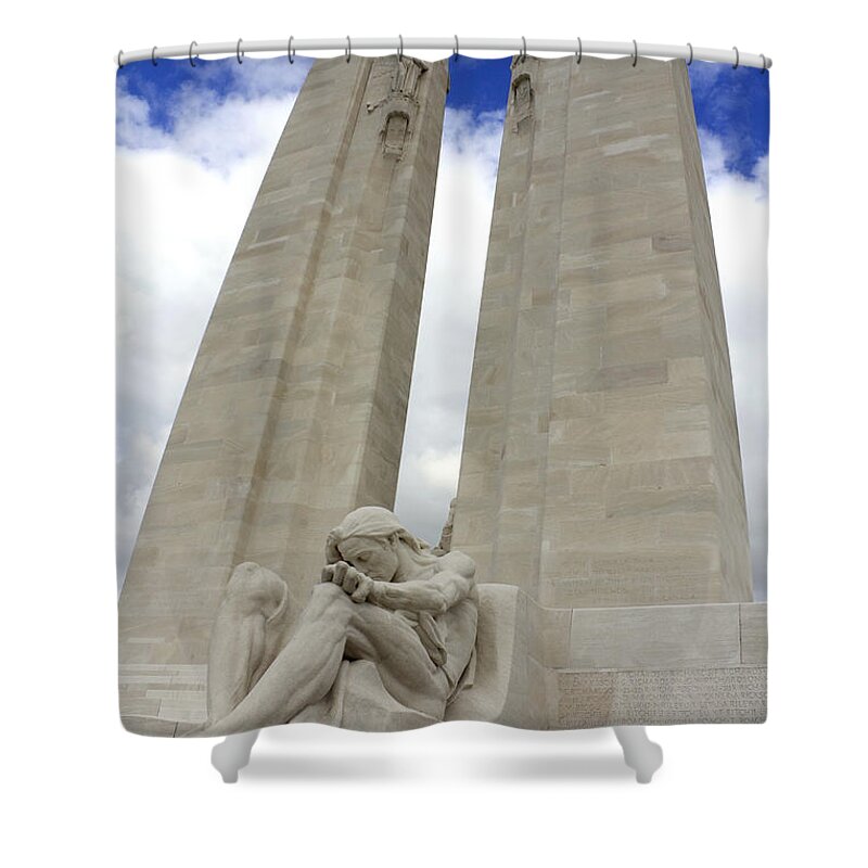 Vimy Ridge Memorial France Canadian Battle Shower Curtain featuring the photograph Vimy Ridge Memorial France by Julia Gavin