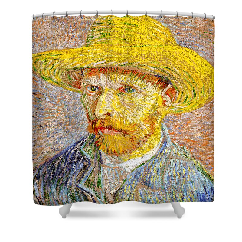 Vincent Van Gogh Shower Curtain featuring the painting Vincent Van Gogh Self Portrait by Vincent Van Gogh