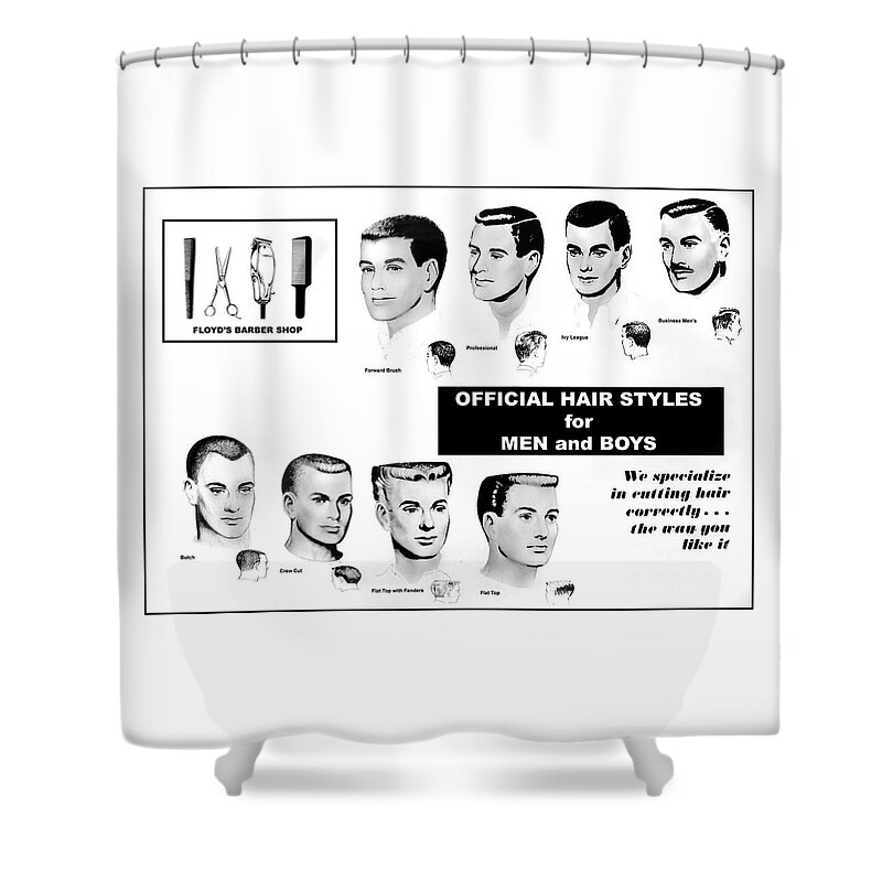 Vintage Shower Curtain featuring the photograph Vintage Barber Haircut Poster by Action