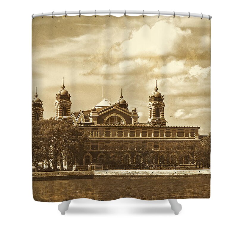 Nyc Shower Curtain featuring the photograph Vintage Ellis Island by Eleanor Abramson