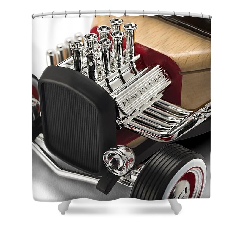 Car Shower Curtain featuring the photograph Vintage Hot Rod Engine by Gianfranco Weiss