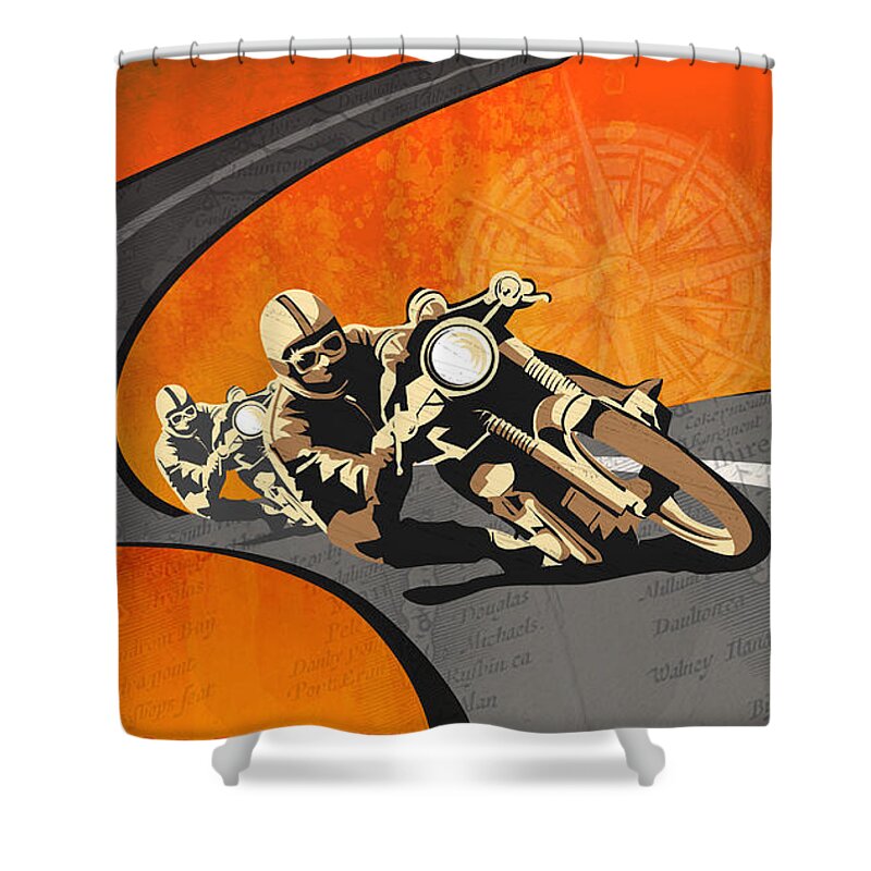 Motor Racing Paintings Shower Curtains