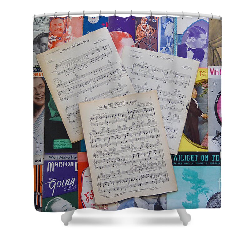 Music Sheets Shower Curtain featuring the photograph Vintage Music Sheets No.2 by John Greco