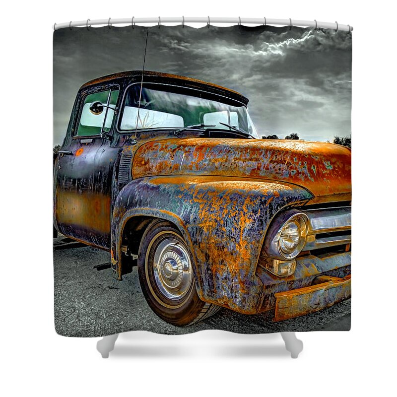 Vintage Shower Curtain featuring the photograph Vintage Pickup Truck by Mal Bray