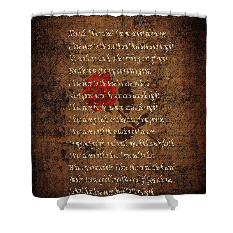 Poem Shower Curtain featuring the photograph Vintage Poem 4 by Andrew Fare