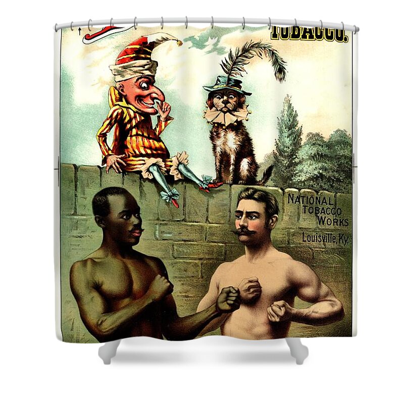Chew Shower Curtain featuring the photograph Vintage Poster - Plug Tobacco by Benjamin Yeager