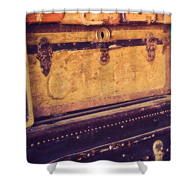 Luggage Shower Curtain featuring the photograph Vintage Treasures by Sara Frank