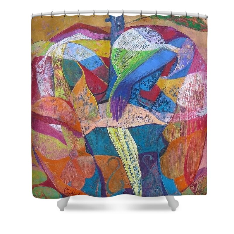 Viola Shower Curtain featuring the painting Viola by GALA Koleva