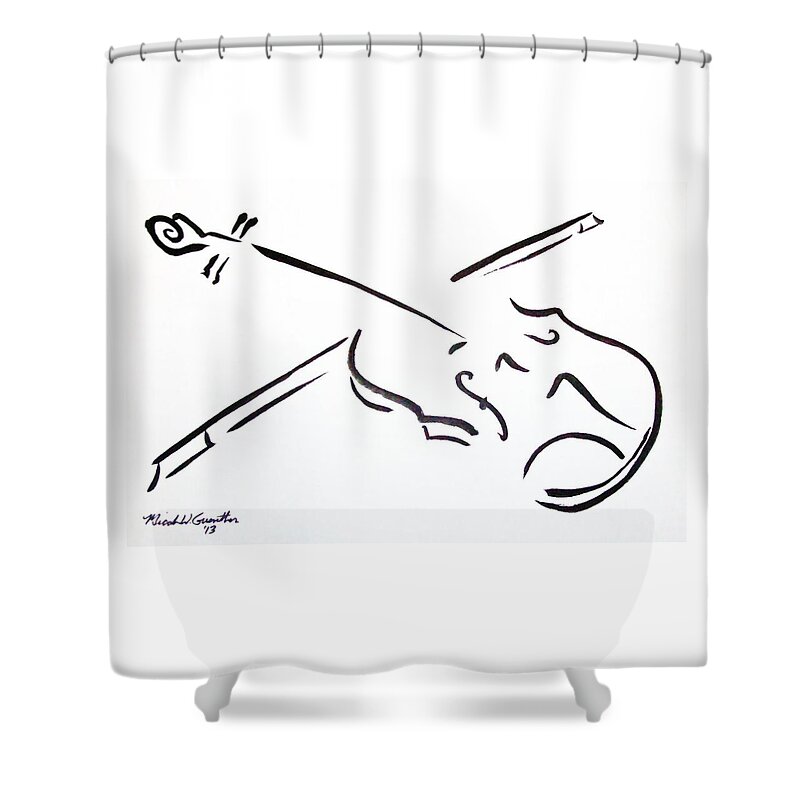Violin Shower Curtain featuring the painting Violin by Micah Guenther