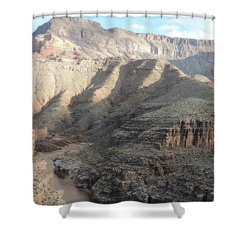 Desert Landscape Shower Curtain featuring the photograph Virgin River Gorge AZ 2113 by Andrew Chambers