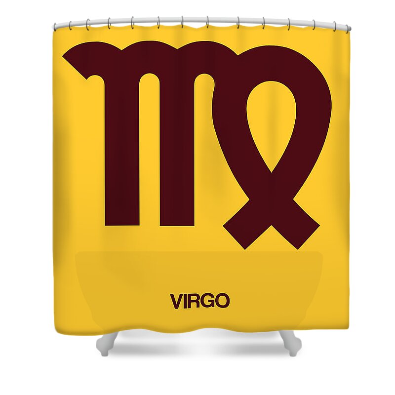 Virgo Shower Curtain featuring the digital art Virgo Zodiac Sign Brown by Naxart Studio