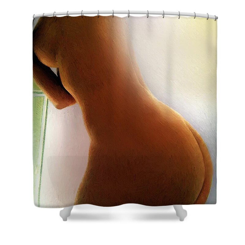 Nude Shower Curtain featuring the painting Vision of V by RC DeWinter