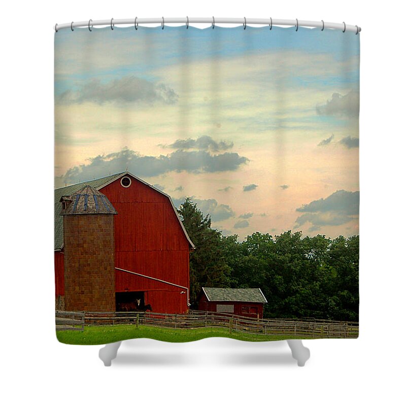 Barn Shower Curtain featuring the photograph Vivid Country by Rhonda Barrett