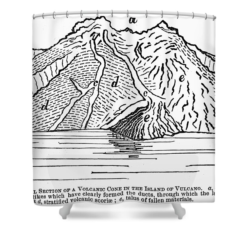 1887 Shower Curtain featuring the photograph Volcano: Section View by Granger