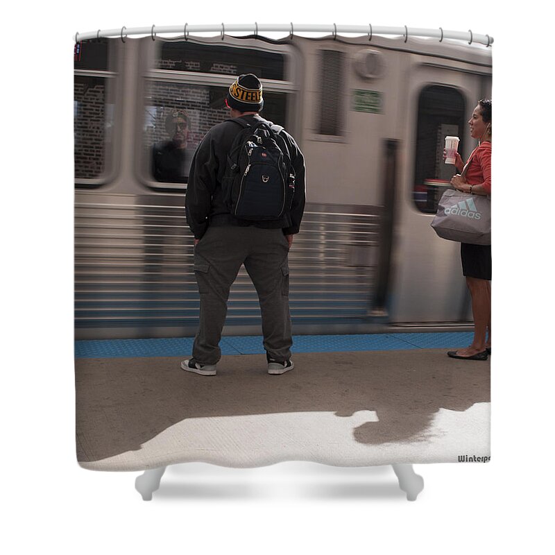 Chicago Shower Curtain featuring the photograph Waiting for the RedLine by Miguel Winterpacht