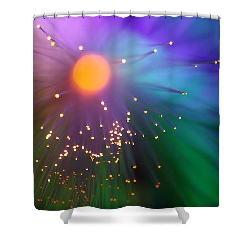 Abstract Shower Curtain featuring the photograph Waiting for the Sun by Dazzle Zazz