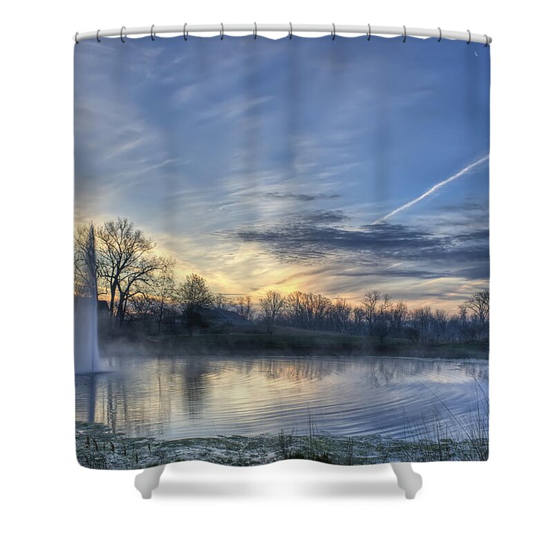 Fountain Shower Curtain featuring the photograph Waiting For The Sun by Scott Wood