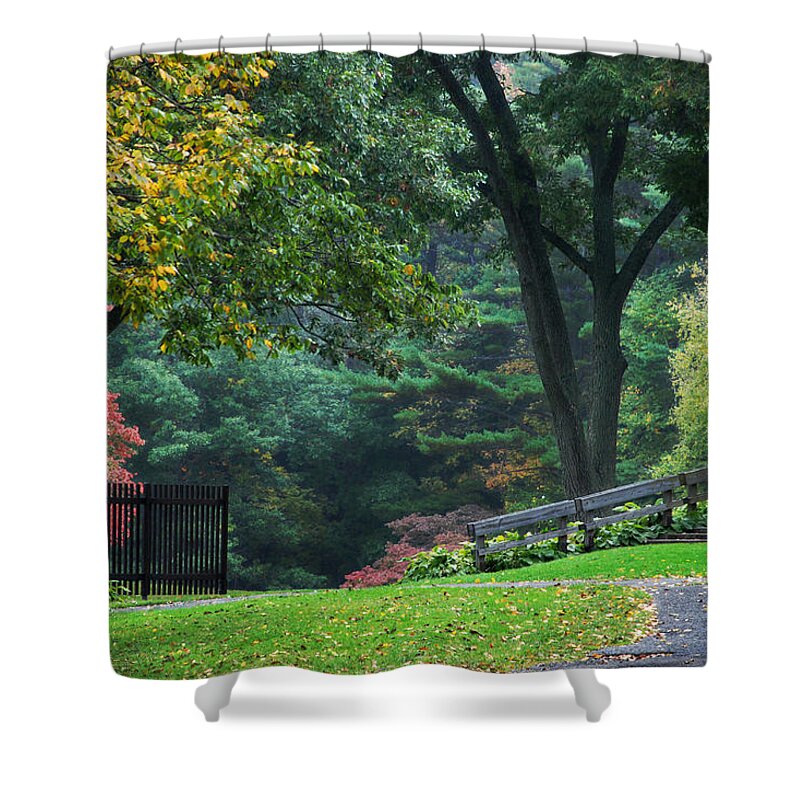 Fall Shower Curtain featuring the photograph Walk in the Park by Christina Rollo