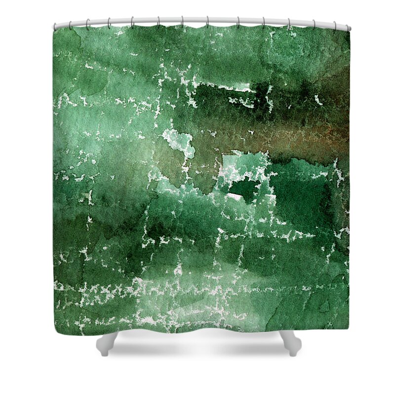 Abstract Painting Shower Curtain featuring the painting Walk In The Park by Linda Woods