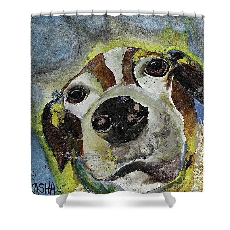 Animal Shower Curtain featuring the painting Walk by Kasha Ritter