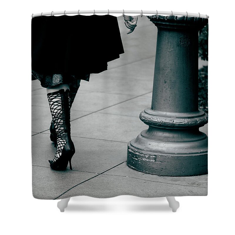 Black And White Shower Curtain featuring the photograph Walk This Way by Lorraine Devon Wilke