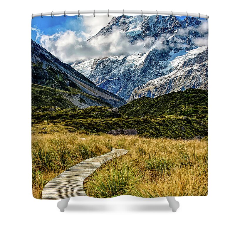 Mt Cook Shower Curtain featuring the photograph Walk To Aoraki by Patrick Imrutai Photography
